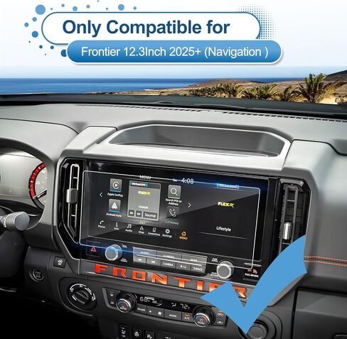 Anti-Glare Matte 2025 2026 Frontier Screen Protector, for Nissan Frontier (SV/SL/Pro-X/Pro-4X) 12.3-inch Touchscreen, 9H Tempered Glass 2026 2025 Frontier Accessories HD&Anti-Fingerprint 12.3" in Kuwait