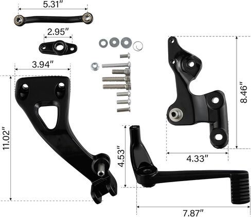 TCT-MOTORPARTS أسود لامع للتحكم في منتصف جانب الفرامل مناسب لدراجة Harley Fat Bob Sport Glide Fat Bob FLSB FXFB FXFBS 2018-Later 2019 in Kuwait