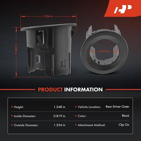A-Premium Rear Outer Left Side Parking Assist Sensor Retainer Bezels Compatible with Ford Models - Ranger 2019 2020 2021 2022 2023 in Saudi Arabia