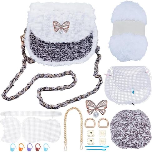FREEBLOSS DIY Plastic Canvas Bag Kit Mesh Plastic Canvas Sheets for Bag Making Crafting Handbag Accessories for Embroidery in Saudi Arabia