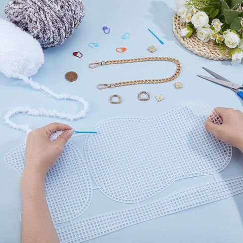FREEBLOSS DIY Plastic Canvas Bag Kit Mesh Plastic Canvas Sheets for Bag Making Crafting Handbag Accessories for Embroidery in Saudi Arabia