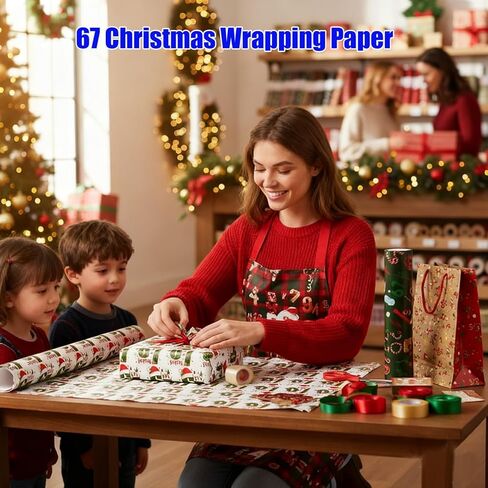 2Pcs 67 Wrapping Paper Xmas,Funny Christmas Wrapping Paper Kids,6 7 Meme Christmas Gift Wrap for All Presents,Christmas Stocking Stuffer,Fun Holiday Wrap ping Paper for Xmas Gifts and Birthday Parties(Green+White) in Saudi Arabia