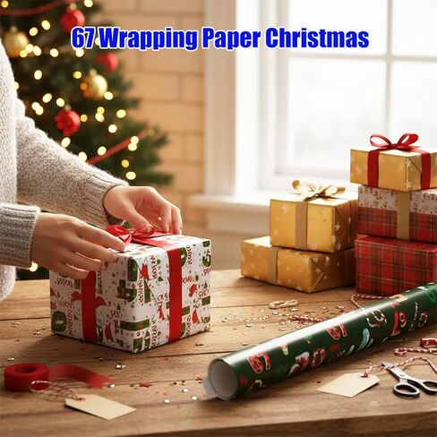 2Pcs 67 Wrapping Paper Xmas,Funny Christmas Wrapping Paper Kids,6 7 Meme Christmas Gift Wrap for All Presents,Christmas Stocking Stuffer,Fun Holiday Wrap ping Paper for Xmas Gifts and Birthday Parties(Green+White) in Saudi Arabia