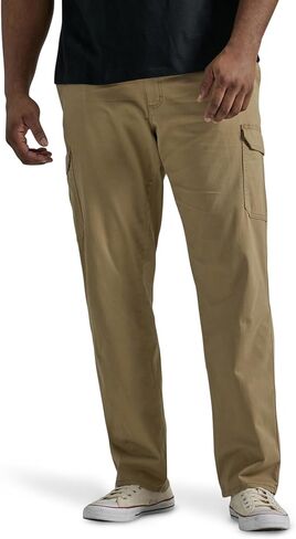 Lee Men's Performance Series Extreme Comfort Twill Straight Fit Cargo Pant, Oscar Khaki, 33W x 32L in Saudi Arabia