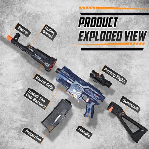 Automatic Toy Gun for nerf Guns Dart, Electric Sniper Toy Guns Soft Bullets Shoot Faster Burst Soft Bullets Toy Gun for Boys,Toy Foam Blasters Guns with 100 Toy Sniper Darts for Kids in Saudi Arabia