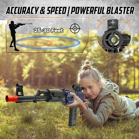 Automatic Toy Gun for nerf Guns Dart, Electric Sniper Toy Guns Soft Bullets Shoot Faster Burst Soft Bullets Toy Gun for Boys,Toy Foam Blasters Guns with 100 Toy Sniper Darts for Kids in Saudi Arabia