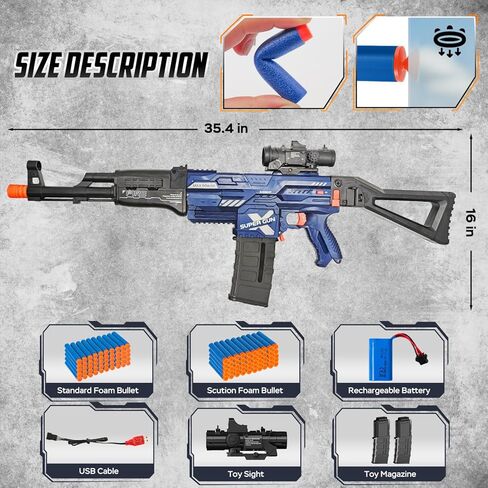 Automatic Toy Gun for nerf Guns Dart, Electric Sniper Toy Guns Soft Bullets Shoot Faster Burst Soft Bullets Toy Gun for Boys,Toy Foam Blasters Guns with 100 Toy Sniper Darts for Kids in Saudi Arabia