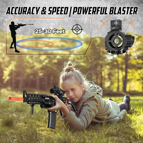 Automatic Toy Gun for nerf Guns Dart, Electric Sniper Toy Guns Soft Bullets Shoot Faster Burst Soft Bullets Toy Gun for Boys,Toy Foam Blasters Guns with 100 Toy Sniper Darts for Kids in Saudi Arabia