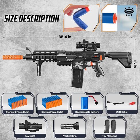 Automatic Toy Gun for nerf Guns Dart, Electric Sniper Toy Guns Soft Bullets Shoot Faster Burst Soft Bullets Toy Gun for Boys,Toy Foam Blasters Guns with 100 Toy Sniper Darts for Kids in Saudi Arabia