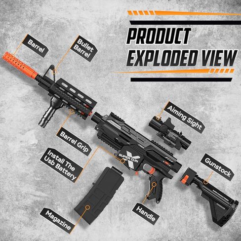 Automatic Toy Gun for nerf Guns Dart, Electric Sniper Toy Guns Soft Bullets Shoot Faster Burst Soft Bullets Toy Gun for Boys,Toy Foam Blasters Guns with 100 Toy Sniper Darts for Kids in Saudi Arabia