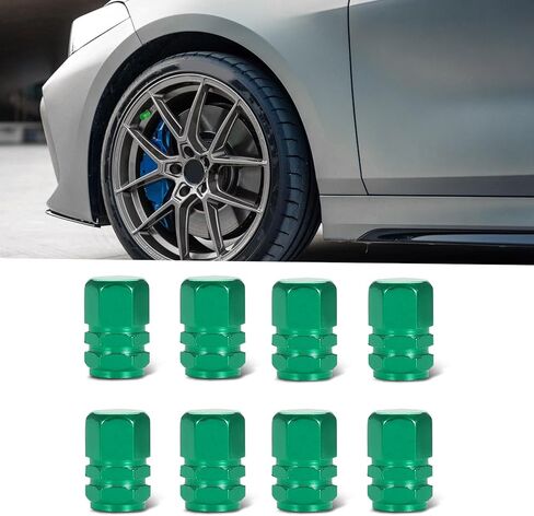 8PCS Car Tire Valve Stem Caps, Car Tire Caps, Aluminum Hexgon Style Vehicle Wheel Air Valve Covers, Universal Dustproof Car Exterior Accessories Suitable for SUV, Truck, Motorcycle, Bike in Saudi Arabia