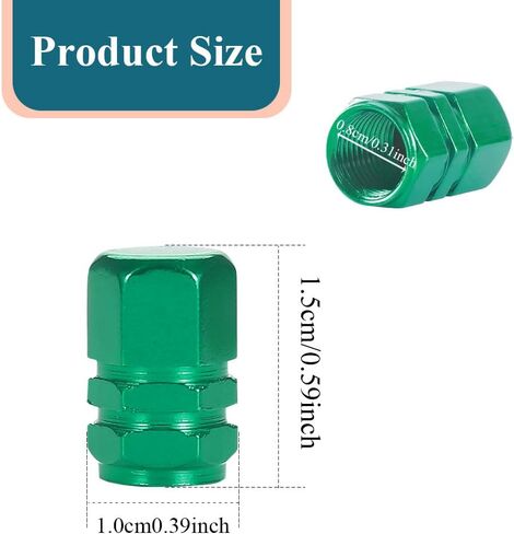 8PCS Car Tire Valve Stem Caps, Car Tire Caps, Aluminum Hexgon Style Vehicle Wheel Air Valve Covers, Universal Dustproof Car Exterior Accessories Suitable for SUV, Truck, Motorcycle, Bike in Saudi Arabia