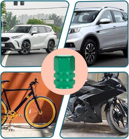 8PCS Car Tire Valve Stem Caps, Car Tire Caps, Aluminum Hexgon Style Vehicle Wheel Air Valve Covers, Universal Dustproof Car Exterior Accessories Suitable for SUV, Truck, Motorcycle, Bike in Saudi Arabia