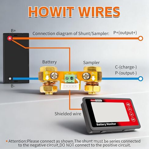 شاشة بطارية For Twinia 500A، مقياس تحويل 8-120 فولت، عداد طاقة تيار مستمر عالي الدقة لليثيوم وحمض الرصاص وتخزين الطاقة الشمسية in Saudi Arabia