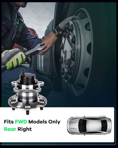 SCITOO 512283 Wheel Hubs Rear Right Compatible With 2006-2008 For Lexus RX400h 2007-2009 For Lexus RX350 2004-2006 For Lexus RX330 2004-2007 For Toyota Highfor Lander 512283 W/ABS in Saudi Arabia
