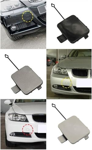 Car Front Bumper Tow Hook Eye Cover Cap Painted 51117167575 Car Accessories, Compatible for BMW 3 Series E90 2005-2008(White) in Saudi Arabia
