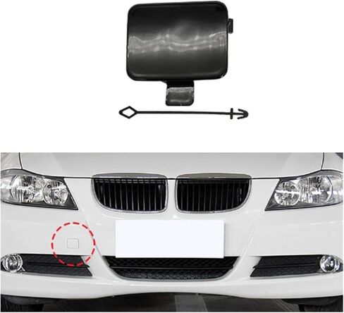 Car Front Bumper Tow Hook Eye Cover Cap Painted 51117167575 Car Accessories, Compatible for BMW 3 Series E90 2005-2008(White) in Saudi Arabia