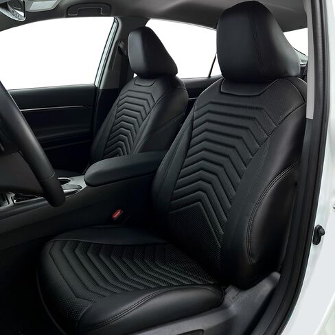 أغطية مقاعد هايلاندر مناسبة خصيصًا لسيارة Toyota Highlander LE وXLE وXSE 2020 2021 2022 2023 2024 2025 من جلد البولي يوريثان الفاخر - 3 صفوف مجموعة كاملة من واقي مقعد السيارة المقاوم للماء باللون الأسود الماسي in Kuwait