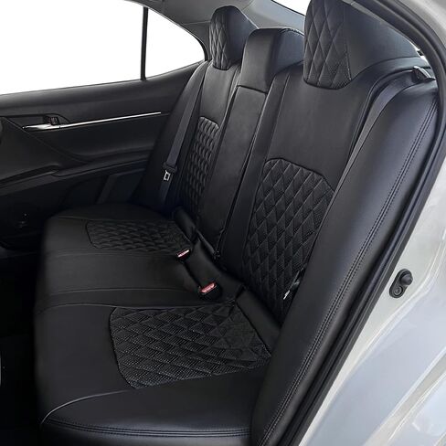 أغطية مقاعد هايلاندر مناسبة خصيصًا لسيارة Toyota Highlander LE وXLE وXSE 2020 2021 2022 2023 2024 2025 من جلد البولي يوريثان الفاخر - 3 صفوف مجموعة كاملة من واقي مقعد السيارة المقاوم للماء باللون الأسود الماسي in Kuwait