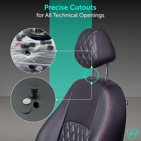 غطاء مقعد Lord AutoFashion Jeep Wrangler، جلد، مجموعة كاملة، واقي مقعد السيارة (أسود، موديلات 2018-2025 Wrangler 4DR) in Kuwait