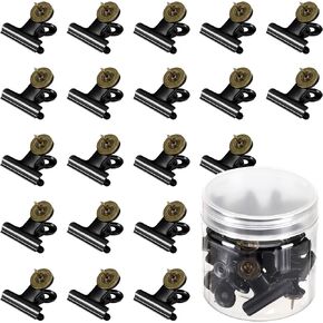 SANNIX 20 Pcs Metal Push Pin Clips 31mm for Bulletin Boards, Black Heavy Duty Clips with Pins for Cork Board Decorations Paper Picture Crafts Calendars Artworks for School Office Home (Black)