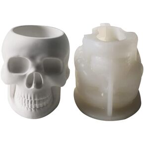 appuivbt Epoxy Skull Flower Pot Resin Mold Silicone,Succulent Plants Planter Pot Cement Molds Plaster Concrete Mould, DIY Craft Clay Mold