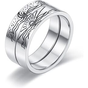 Sunflower Jewellery Moon and Sun Ring, Couple Ring,sun ring,sunrise ring,Crescent Moon ring，Friendship Ring, Star Ring, Lover Ring, Partner Ring, Gift