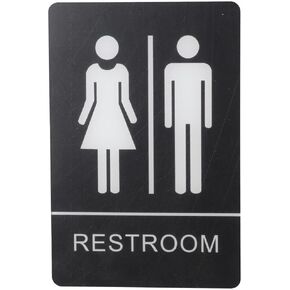 FEIYING Unisex Braille Toilet Signs,Bathroom Sign,Easy Do-It-Yourself Install (All Gender) Modern Bathroom Sign,Modern Restroom Signs for Offices, Businesses, & Restaurants