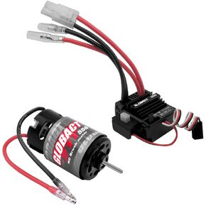 GLOBACT 21T 550 Brushed Motor and 80A ESC Brushed Motor ESC Combo BEC 5A 7.4V/6.4V for 1/10 RC Crawler Car Trx4 Trx6 Axial SCX10 II III Redcat Gen7 Gen8 V2 RC4WD D90 (T Plug)