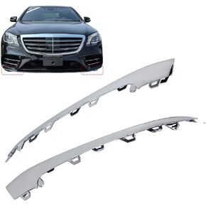 COOL STAR Bumper Lip Trim compatible with 2018-2020 Mercedes W222 S450 S560 Replaces A2228857700 A2228857800 Chrome Molding Driver & Passenger Side