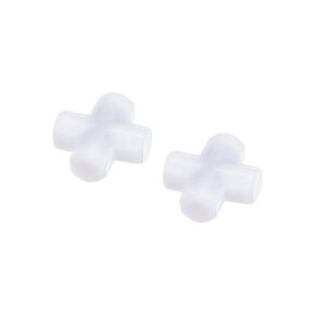 MECCANIXITY Magnetic Stirrer Mixer Stir Bar Rod 30mm(1.18") Cross Shape Coating Magnet White for Laboratory 2Pcs