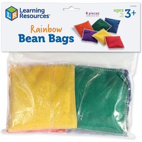 Learning Resources Rainbow Bean Bags - 6 Pieces, PreK+ | Ages 3+ Bean Bags for Kids, Counting and Sorting Toys, Hand Eye Coordination