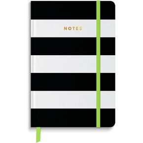 Astrobrights Casebound Journal, Hardcover, Black & White Stripes, 5.5" x 8.25", Bright Colored Pages, 64 Sheets/128 Ruled Pages (92053)