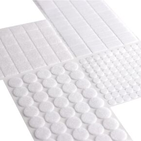Fishknow Self Adhesive Dots,1042 Pcs(521 Pair) Rectangle and Circle Dots Nylon Sticky Back Hook Loop Strips for Classroom Office Home