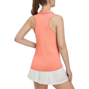 TBMPOY Women's Golf Polo Shirts Sleeveless Tank Tops Tennis Shirts Racerback with Zip Up Collar Athletic Tops Lightweight
