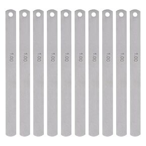 HARFINGTON 10pcs Mn Steel Feeler Gauge 1mm Thickness 150mm Length Metric Filler Thickness Gage Gap Measuring Tool Single Blade