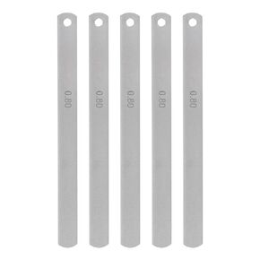 HARFINGTON 5pcs Mn Steel Feeler Gauge 0.8mm Thickness 150mm Length Metric Filler Thickness Gage Gap Measuring Tool Single Blade