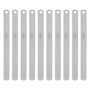 HARFINGTON 10pcs Mn Steel Feeler Gauge 0.5mm Thickness 150mm Length Metric Filler Thickness Gage Gap Measuring Tool Single Blade