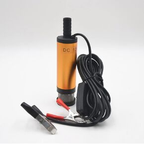 Maxhanest 12v 38mm Multifunctional Electric Oil Pump, Diesel Fuel Transfer Pump with Filter, Submersible Water Pump, for Automotive, Farm & Marina Use, Mini Portable golden oil pump