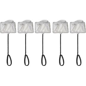 CNZ 5" Black Aquarium Fish Net with Long Handle, 5-Pack