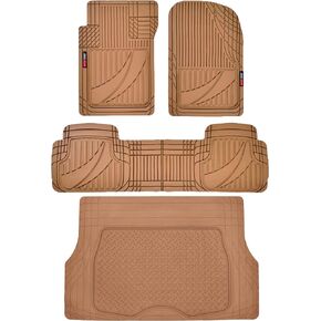 Motor Trend FlexTough™ Advanced Performance Car Floor Mats & Cargo Liner - 4pc HD Rubber Floor Mats & Trunk Mat for Car SUV Van Auto