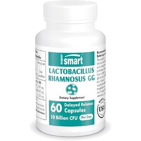 Supersmart - Lactobacillus Rhamnosus GG 10 Billion CFU per Day (LGG Probiotic with Inulin) - L. Rhamnosus Supplement | Non-GMO & Gluten Free - 60 DR Capsules