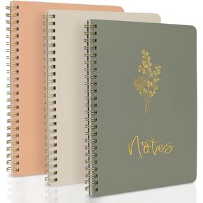 3 Packs Aesthetic Spiral Dotted Bullet Grid Journal Total 348 Pages - Premium Acid-Free Paper 120 gsm Thick Paper, Dot Grid Notebook, 5.8'' × 8.3'' - Morandi Color's Cover