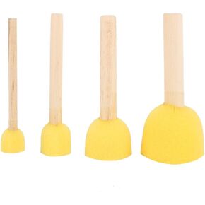 4Pcs Different Size Wooden Handle Stencil Sponge Foam Brush Round Paint Foam Brush Set Painting Tools for Kids Arts and Crafts