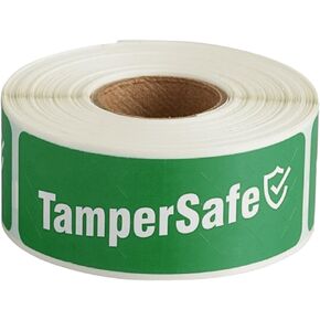 TamperSafe Tape, Tamper Safe for Safe Delivery Label, TamperSafe Stickers, Tamper Safe Seal for Food Container 1 x 3 Inch, 250/Rol (Red)