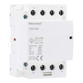 Heschen المنزلية التيار المتناوب قواطع HS1-63 4 القطب 2NO 2NC 220 فولت/240 فولت لفائف الجهد 35 مللي متر DIN السكك الحديدية جبل