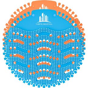 Urinal Cakes Screen Mats Deodorizer/Odor Eliminator, Air Freshener With Splash Guard - Essential School, Office, Restaurants Restroom Cleaning Supplies - 20 Pack (10 Ocean Blue + 10 Tangerine Orange)