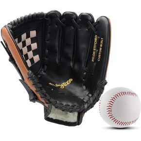 Baseball Glove and Ball Set for Kids Youth Adult, Softball Glove 9.5''-12.5'', Baseball Mitt Left Hand Glove, Right Hand Throw