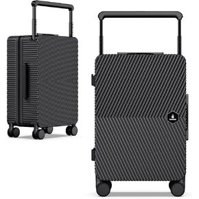 KQEBN 20inch Wide Handle Suitcase, Airline Approved Boarding Carry on Luggage, Lightweight Carry On Suitcase for Short Business Trips. (WHITE)