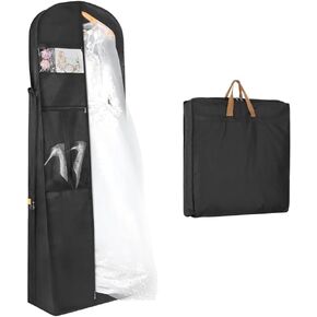 Zilink 72" Wedding Dress Garment Bag Dress Bags for Gowns Bridal Dress Travel Bag with 12"Gusseted and Accessory Pockets for Wedding Dress, Puffy Gowns [Upgraded Version]